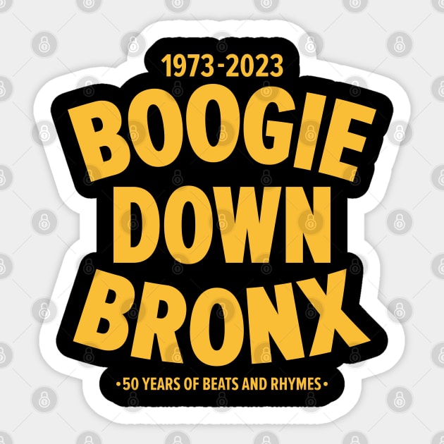 Boogie Down Bronx - 50 years of Hip Hop Sticker by Boogosh